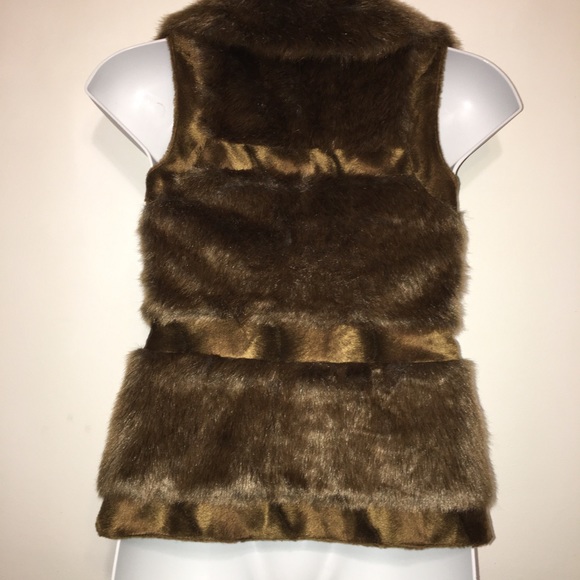 R L Z Brown Faux Fur Vest Size XXS - Picture 5 of 5